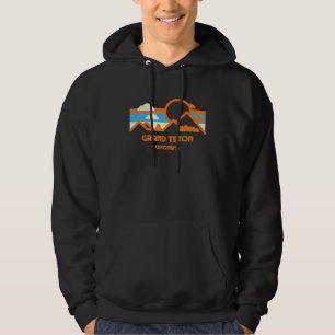 Retro Grand Teton Wyoming Range Sunset Hoodie