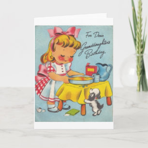 Retro Granddaughter Birthday Card