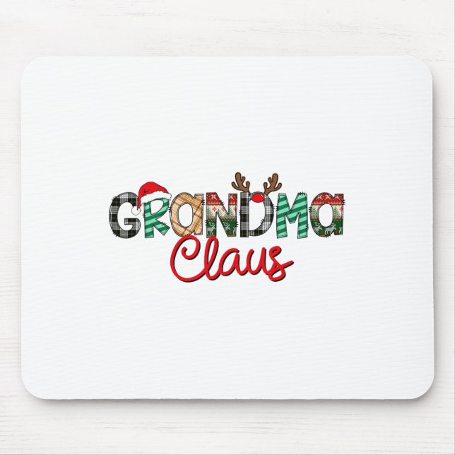 Retro Grandma Claus Reindeer Christmas Matching Fa Mouse Pad (Front)