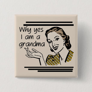 Retro Grandma T-shirts and Gifts 15 Cm Square Badge