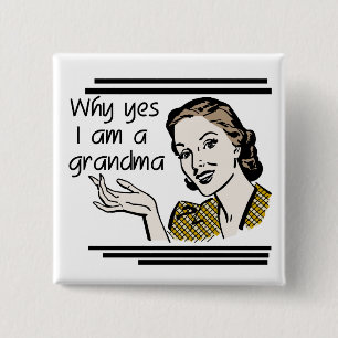 Retro Grandma T-shirts and Gifts 15 Cm Square Badge