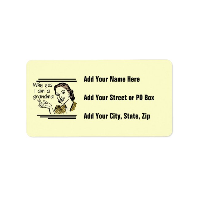 Retro Grandma T-shirts and Gifts Label (Front)