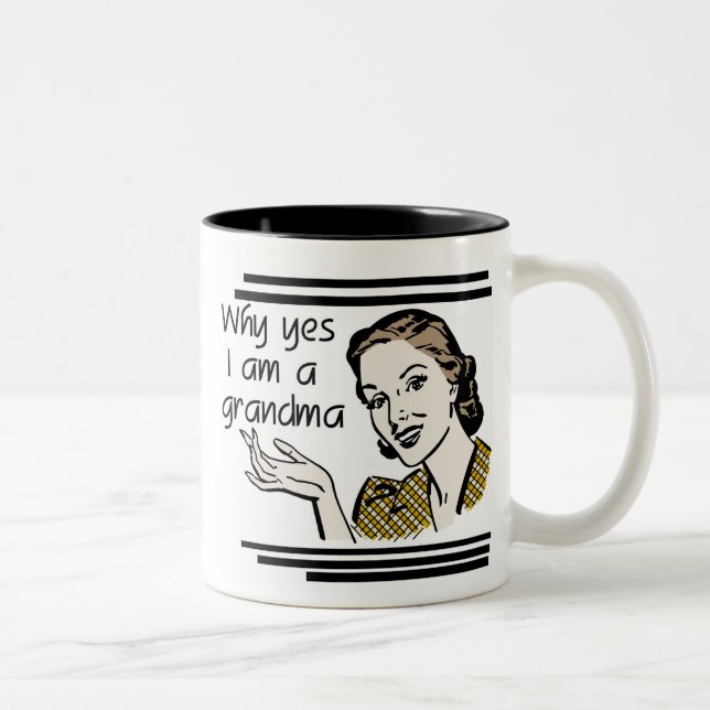 Retro Grandma T-shirts and Gifts Two-Tone Coffee Mug (Right)