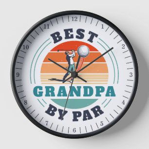 Retro Grandpa Birthday Retro Golf Grandfather Clock