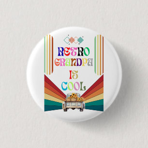 Retro Grandpa Is Cool 3 Cm Round Badge