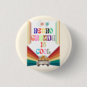 Retro Grandpa Is Cool 3 Cm Round Badge