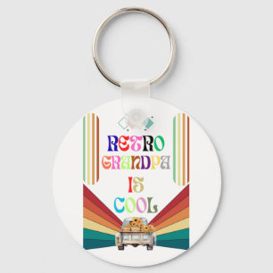 Retro Grandpa Is Cool Key Ring