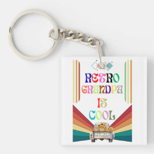 Retro Grandpa Is Cool Key Ring