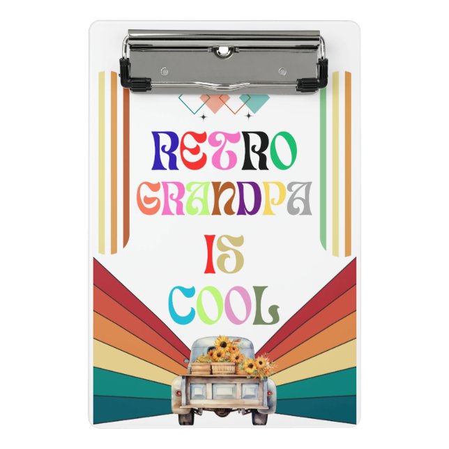 Retro Grandpa Is Cool Mini Clipboard (Front)
