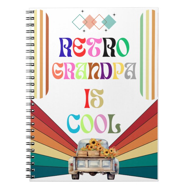 Retro Grandpa Is Cool Notebook (Front)