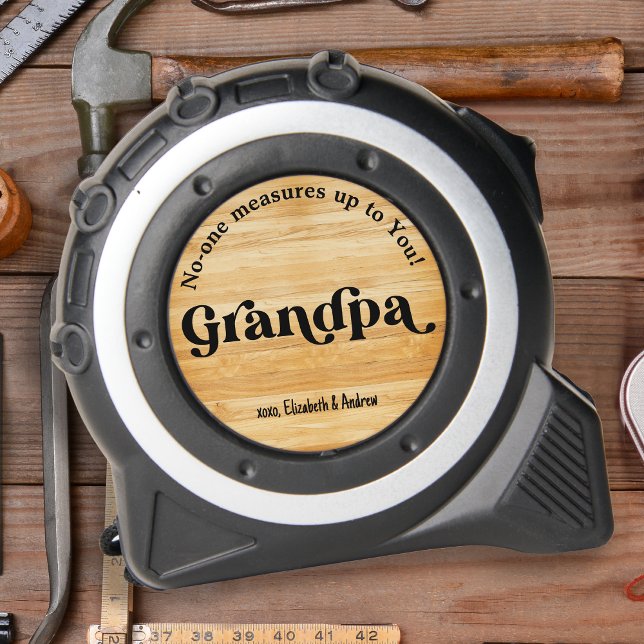 Retro GRANDPA No One Measures Up Personalised Wood 1 (Creator Uploaded)