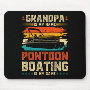 Retro Grandpa Pontoon Boat Captain  Mouse Pad