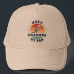 Retro Grandparents Day Best Grandpa By Par Golf Trucker Hat<br><div class="desc">Retro Best Grandpa By Par design you can customise for the recipient of this cute golf theme design. Perfect gift for Grandparents Day or grandfather's birthday. The text "GRANDPA" can be customised with any dad moniker by clicking the "Personalise" button.</div>