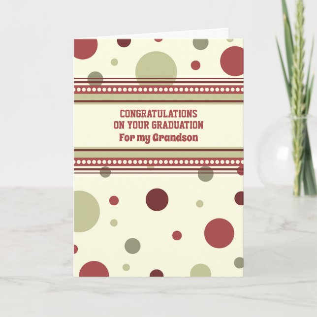 Retro Grandson Congratulations Graduation Card (Front)