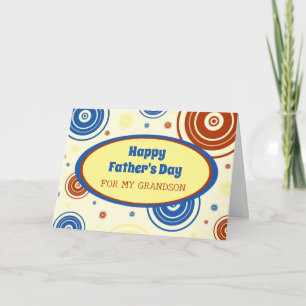 Retro Grandson Happy Father's Day Card