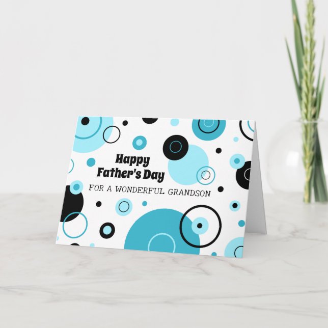 Retro Grandson Happy Father's Day Card (Front)