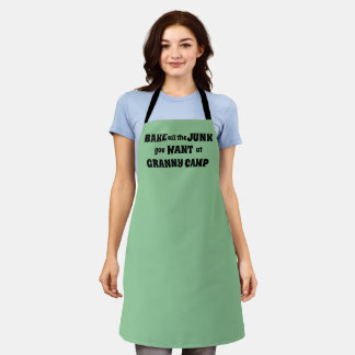 Retro Granny Camp Text Apron