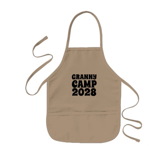 Retro Granny Camp Text Kids Apron (Front)