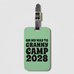 Retro Granny Camp Text Luggage Tag