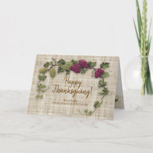 Retro Grapes Thanksgiving Holiday Card