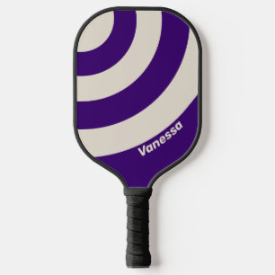 Retro Grapevine Three Circle Stripe with Name Pickleball Paddle