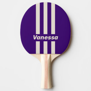 Retro Grapevine Three Pin Stripes with Name Ping Pong Paddle