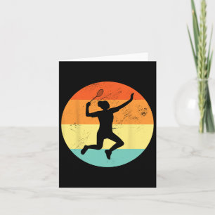 Retro Graphic Badminton Player Shuttle Player Spor Card