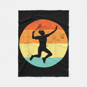 Retro Graphic Badminton Player Shuttle Player Spor Fleece Blanket