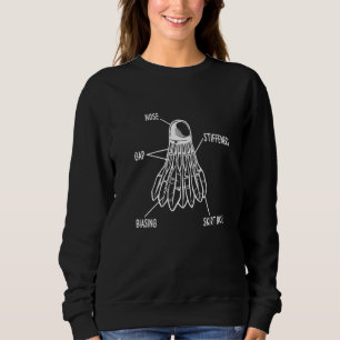 Retro Graphic Badminton Player Shuttlecock Player  Sweatshirt