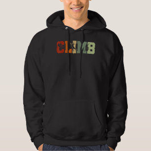 Retro Graphic Climbing Bouldering Rock Climber Mou Hoodie