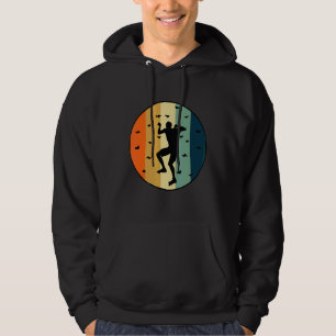 Retro Graphic Climbing Bouldering Rock Climber Mou Hoodie