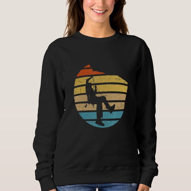 Retro Graphic Climbing Bouldering Rock Climber Mou Sweatshirt (Front)