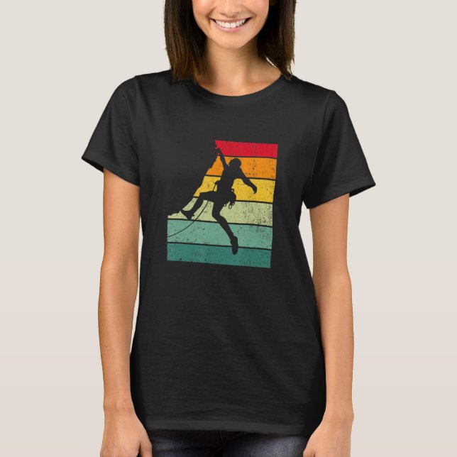 Retro Graphic Climbing Bouldering Rock Climber Mou T-Shirt (Front)