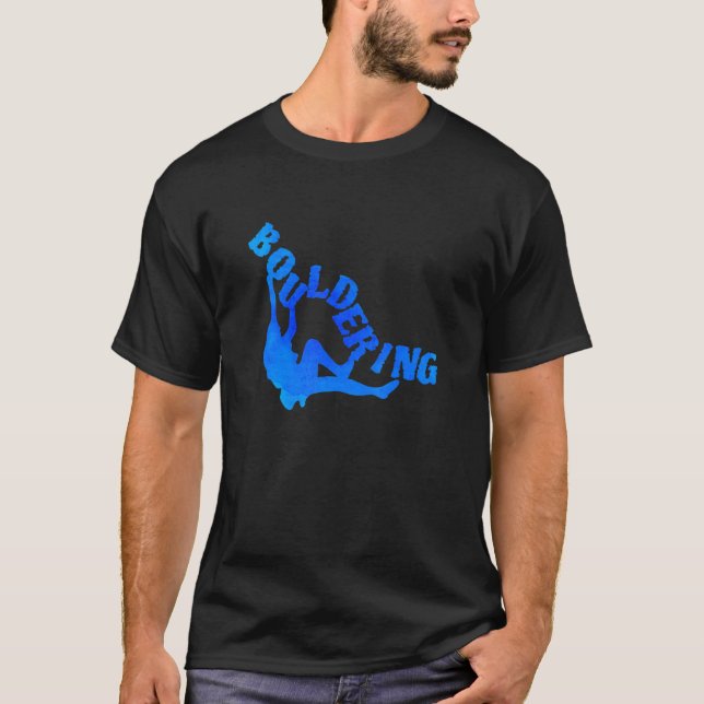 Retro Graphic Climbing Bouldering Rock Climber Mou T-Shirt (Front)