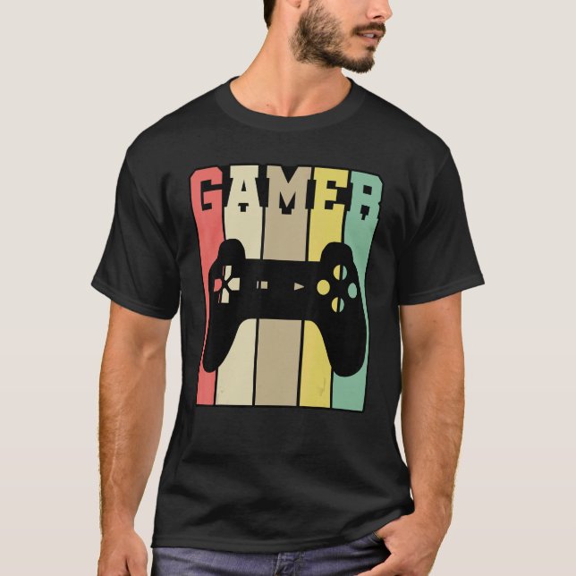 Retro Graphic Console Player Controller Video Game T-Shirt (Front)