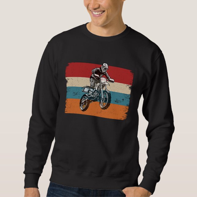 Retro Graphic Dirt Biker Motorcycle Enduro Motocro Sweatshirt (Front)