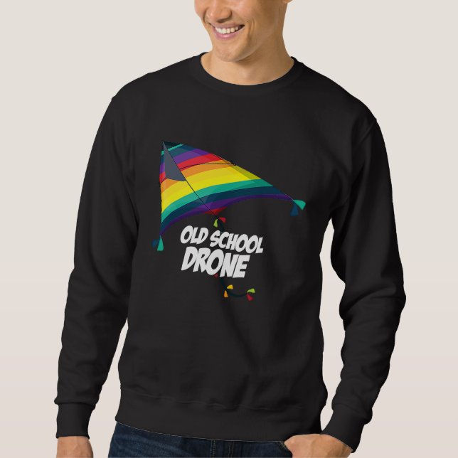 Retro Graphic Drone Flying Quadcopter Pilot RC Dro Sweatshirt (Front)