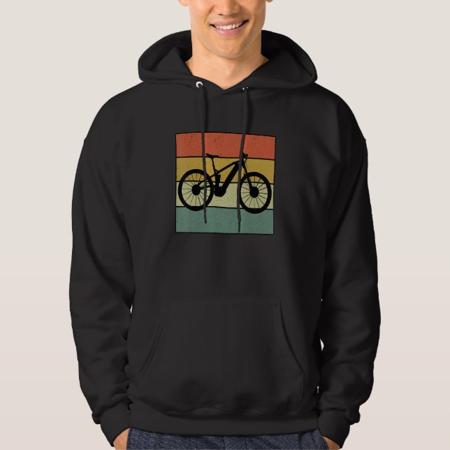 Retro Graphic E-Bike Mountainbiking Bicycle E-Bike Hoodie (Front)