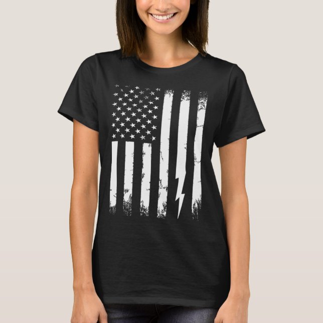 Retro Graphic Electrician Electrical Engineer Engi T-Shirt (Front)