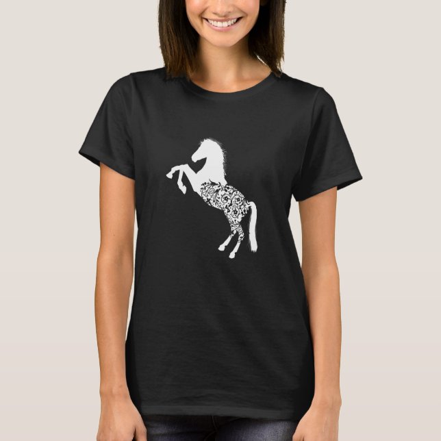 Retro Graphic Horse Lover Equestrian Rider Horses  T-Shirt (Front)