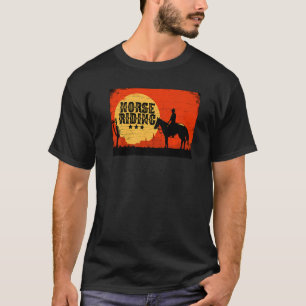 Retro Graphic Horse Lover Equestrian Rider Horses  T-Shirt