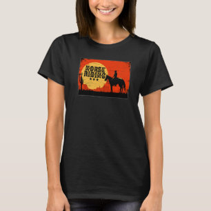 Retro Graphic Horse Lover Equestrian Rider Horses  T-Shirt