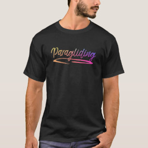 Retro Graphic Paragliding Paraglider Parachute Sky T-Shirt