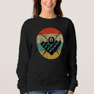 Retro Graphic Pool Billard Snooker Billard Cue 8 B Sweatshirt
