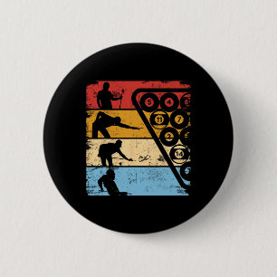 Retro Graphic Pool Billiard Snooker Billard Cue 8- 6 Cm Round Badge