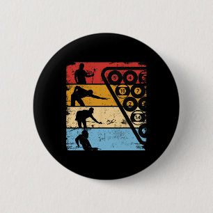 Retro Graphic Pool Billiard Snooker Billard Cue 8- 6 Cm Round Badge