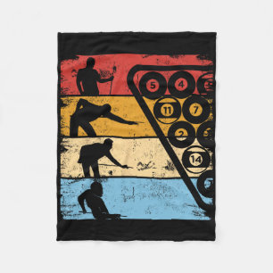 Retro Graphic Pool Billiard Snooker Billard Cue 8- Fleece Blanket