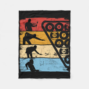 Retro Graphic Pool Billiard Snooker Billard Cue 8- Fleece Blanket