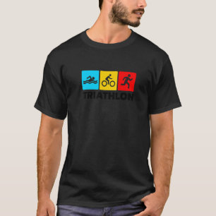 Retro Graphic Run Bike Swim Triathlon Triathlete S T-Shirt