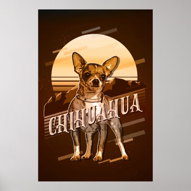 Retro Graphics Chihuahua Gold ID754 Poster (Front)